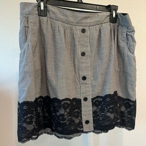 Elegant Black and Gray A-Line Skirt